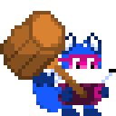 Sprite art of Gaffy, with a big hammer.